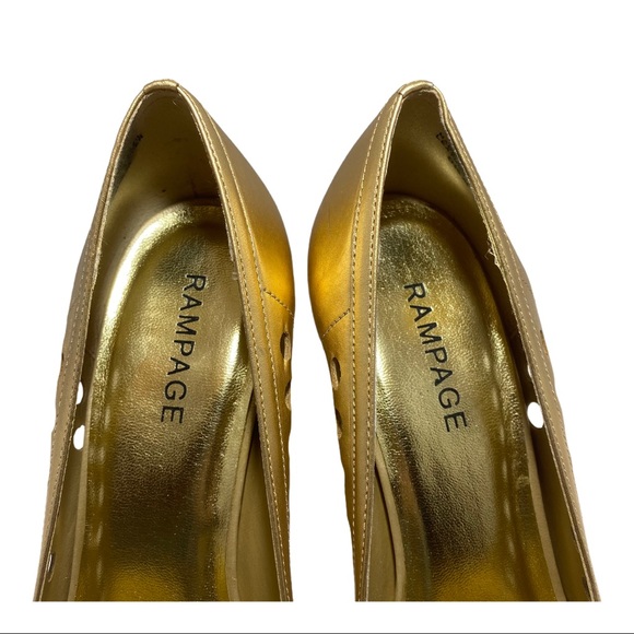 Rampage gold metallic leather heels Janis 8.5 - Picture 3 of 13